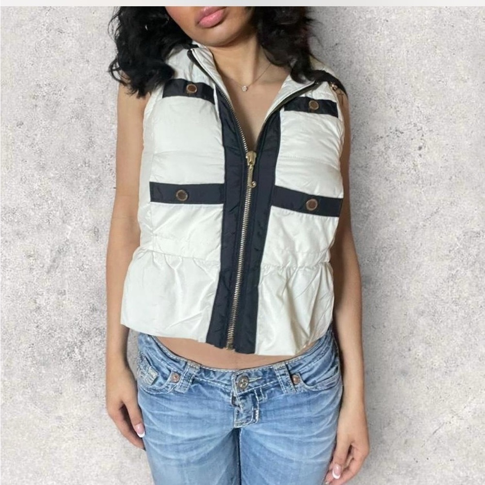 Stylish Black and White Puffer Vest